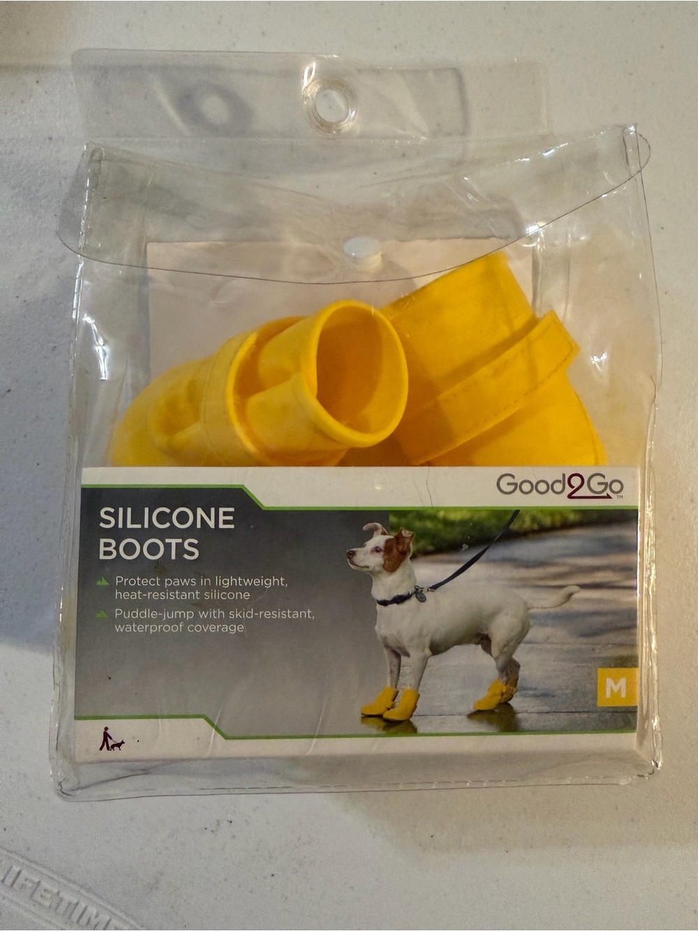 Good2Go Bright Yellow Silicone Dog Boots - Small/Medium
